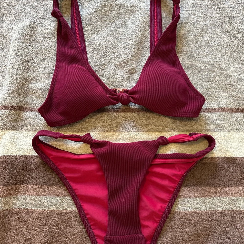 Elegant Burgundy Bikini Set